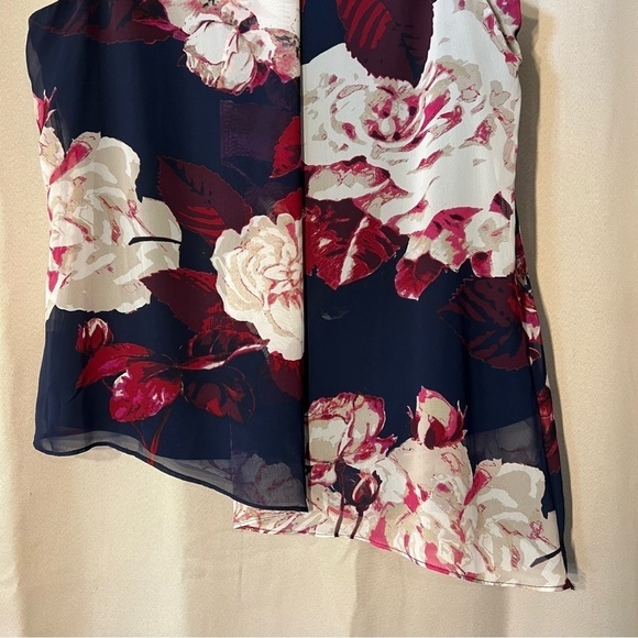 S. Levine Large Asymmetrical Tank Top Style Lined Blouse Gem Neckline - Picture 2 of 11